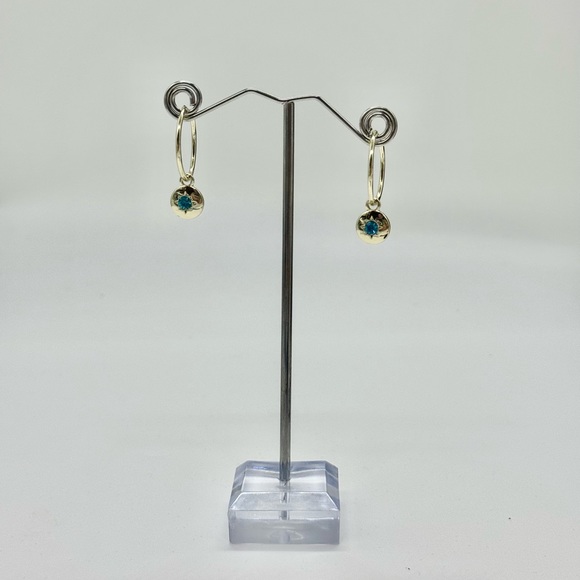 Rachel Roy Gold Plated Hoop Charm with Blue Crystal - Picture 10 of 13